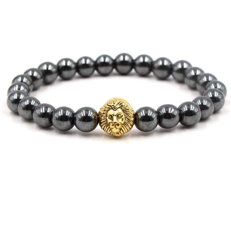 Argent Craft Hematite and Royal Lion Bracelet (gold)