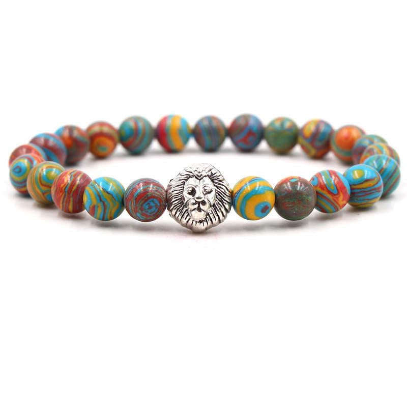 Argent Craft Belvade Jasper Stone Bracelet With Royal Lion (silver)