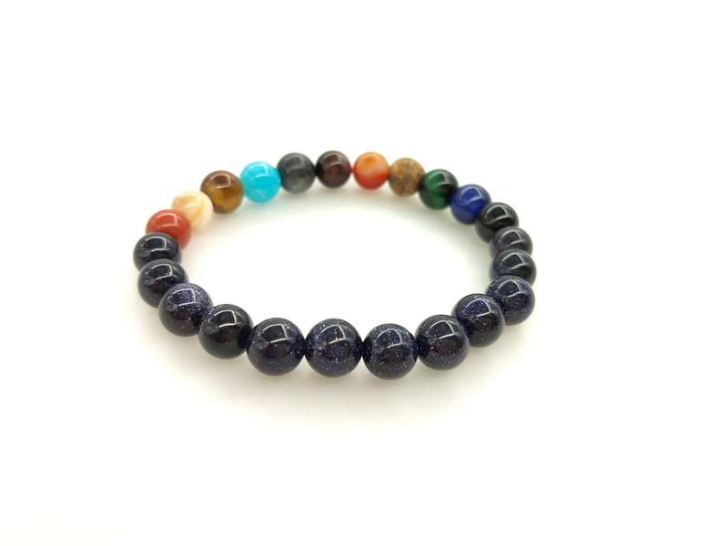 Argent Craft - Eight Planets Space Chakra Natural Stone Bracelet