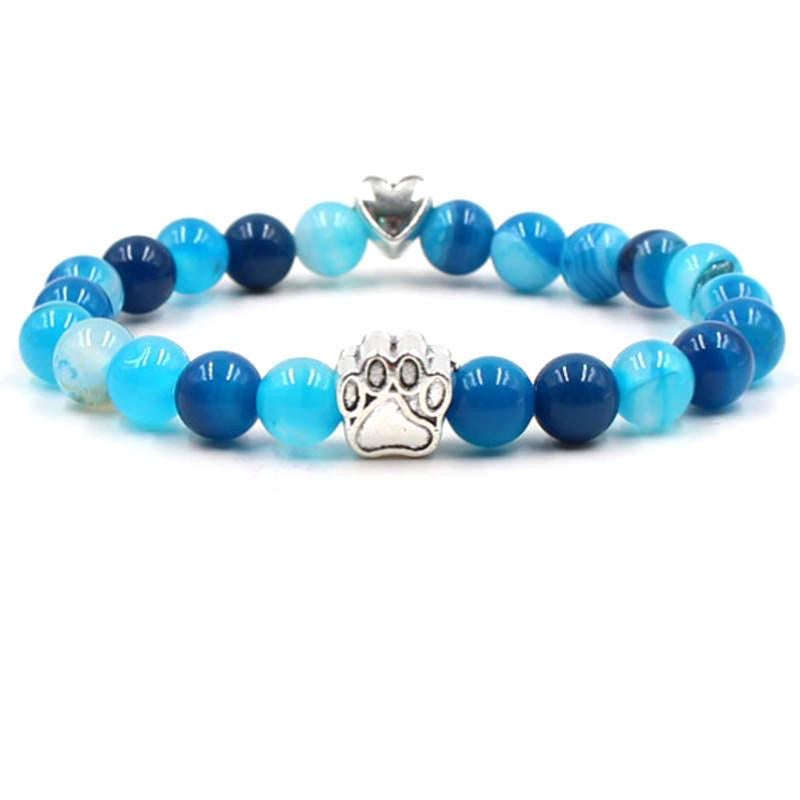 Argent Craft Blue Quartz with Paw Bracelet (Silver)