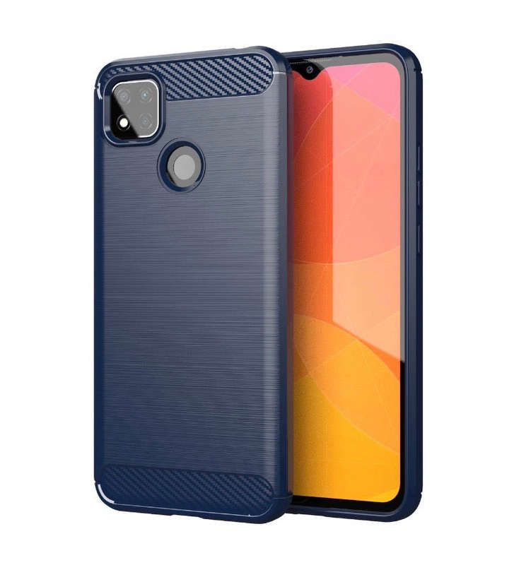 CellTime Xiaomi Redmi 9c Shockproof Carbon Fiber Design Cover - Blue