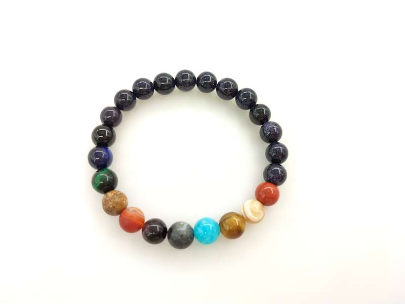 Argent Craft - Eight Planets Space Chakra Natural Stone Bracelet