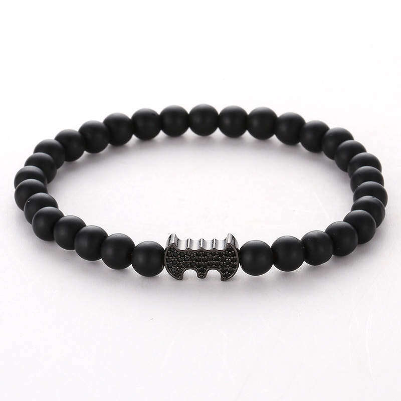 Argent Craft Black Matte Agate Stone With Bat (Black)