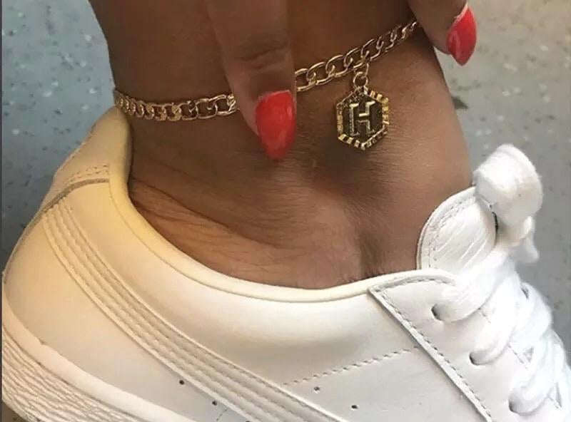 Argent Craft Personalised H Letter Anklet Chain