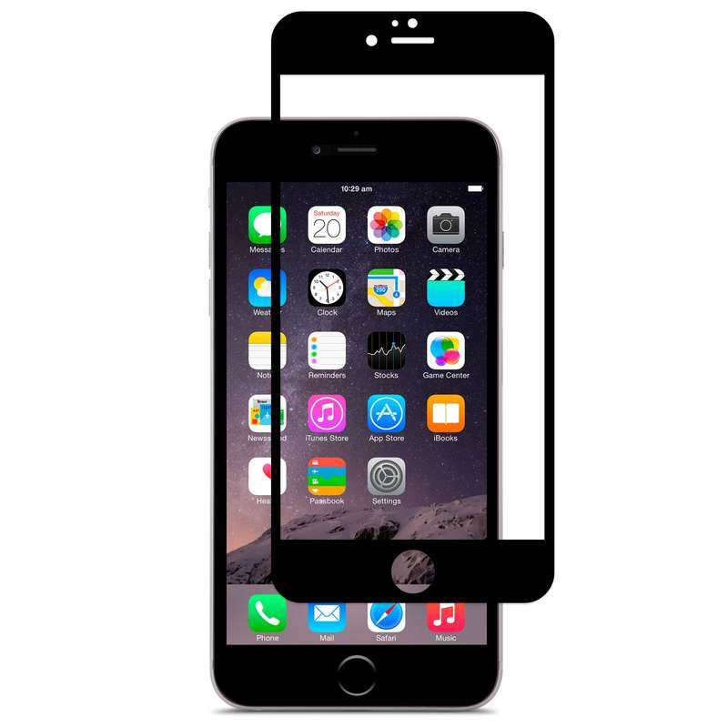 CellTime Full Tempered Glass Screen Guard for iPhone 6 Plus - Black