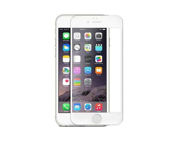 CellTime Full Tempered Glass Screen Guard for iPhone 6 Plus - White