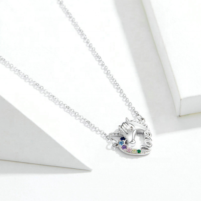 Diva Cute Unicorn Necklace Sterling Silver