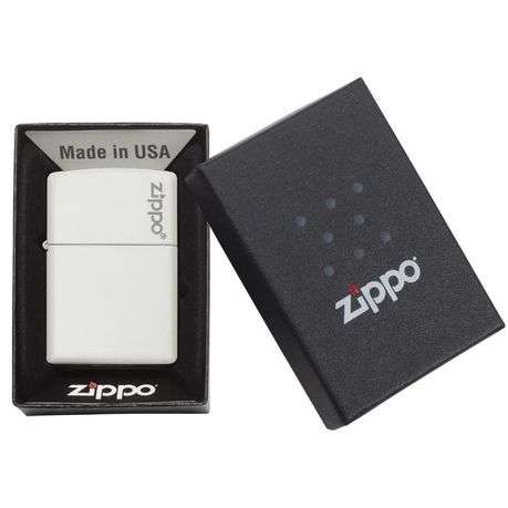 Zippo Lighter - Classic White Matte Zippo Logo