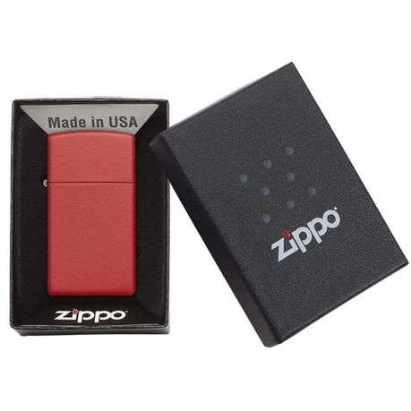 Zippo Lighter - Slim Red Matte