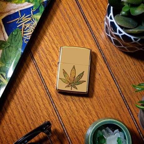 Zippo Lighter - Pot Leaf Fusion Design