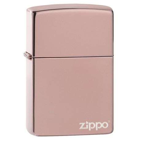 Zippo Lighter - Classic High Polish Rose Gold Zippo Logo