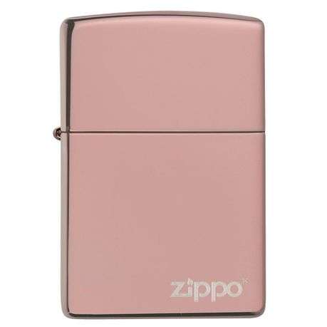 Zippo Lighter - Classic High Polish Rose Gold Zippo Logo