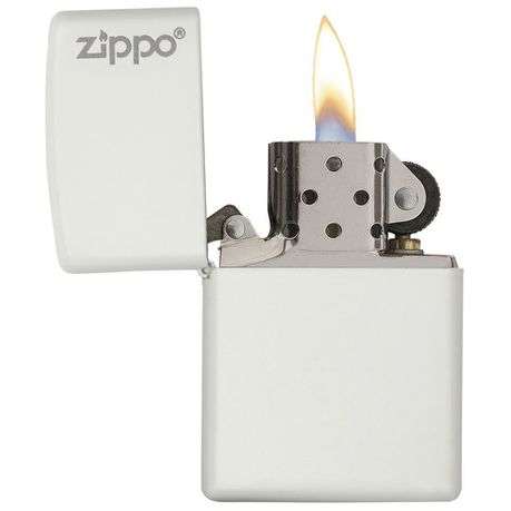 Zippo Lighter - Classic White Matte Zippo Logo