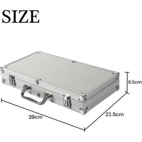 Poker Set 300 Pieces with Aluminum Case, 2 Decks of Cards, Dealer Button, 5 Dic