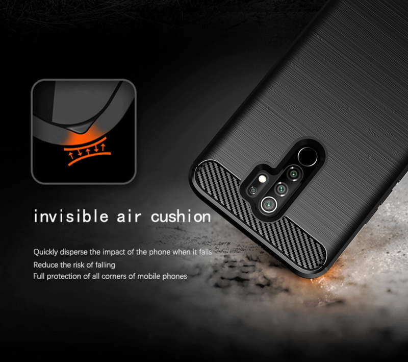 CellTime Xiaomi Redmi 9 Shockproof Carbon Fiber Design Cover