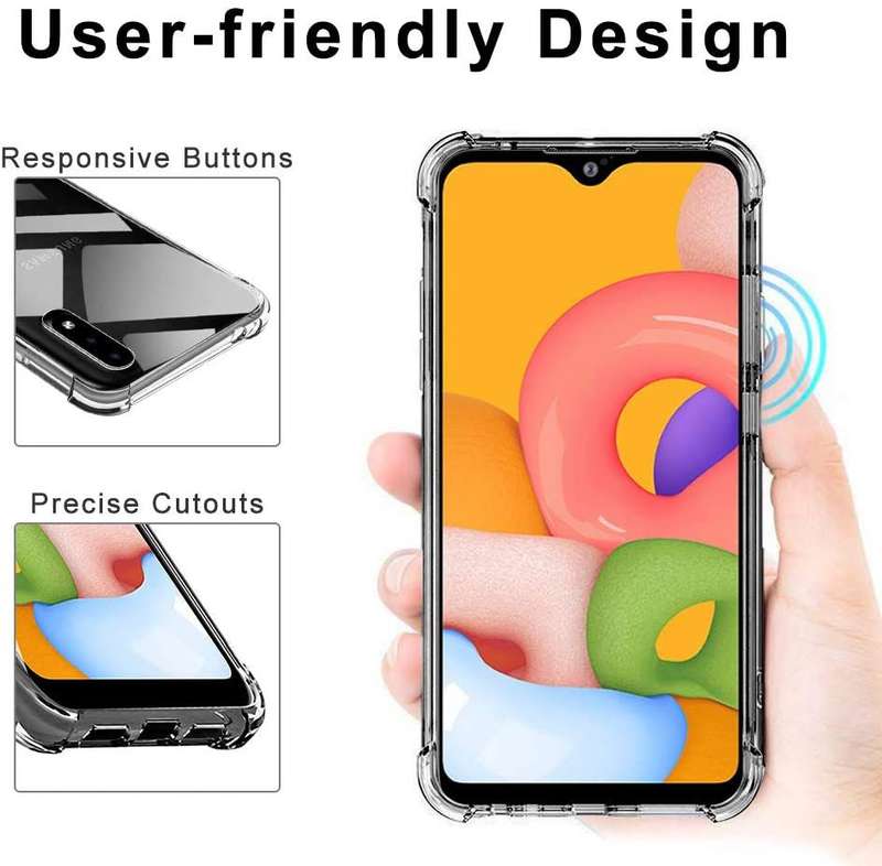 Samsung Galaxy A01 Clear Shock Resistant Armor Cover