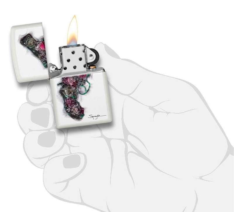 Zippo Lighter - Spazuk Floral Gun