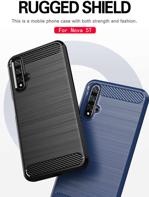 CellTime Huawei Nova 5T Shockproof Carbon Fiber Design Cover