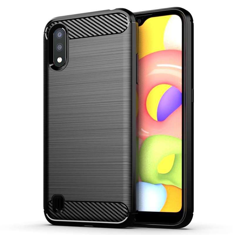 CellTime Galaxy A01 Shockproof Carbon Fiber Design Cover