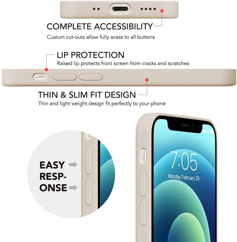 CellTime iPhone 12 Mini Shockproof Thickened Design Silicone Case with Soft Feel