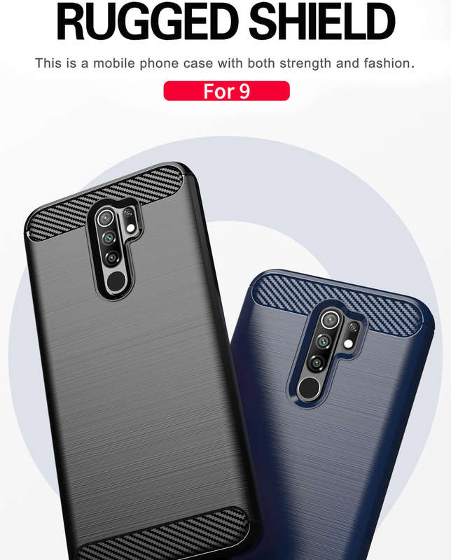CellTime Xiaomi Redmi 9 Shockproof Carbon Fiber Design Cover