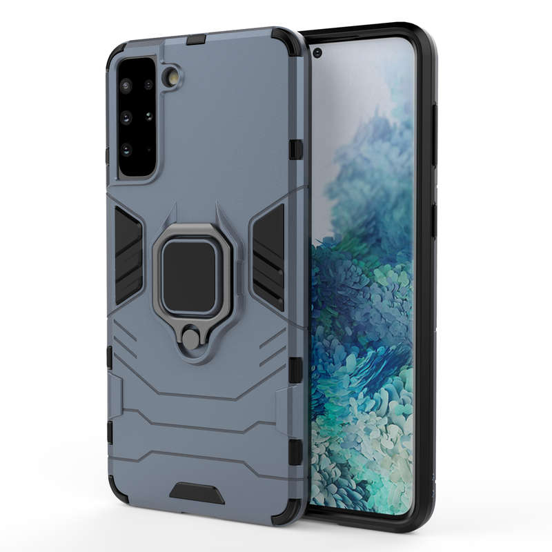 CellTime Galaxy S21 Plus Shockproof Black Panther Magnetic Ring Stand Cover