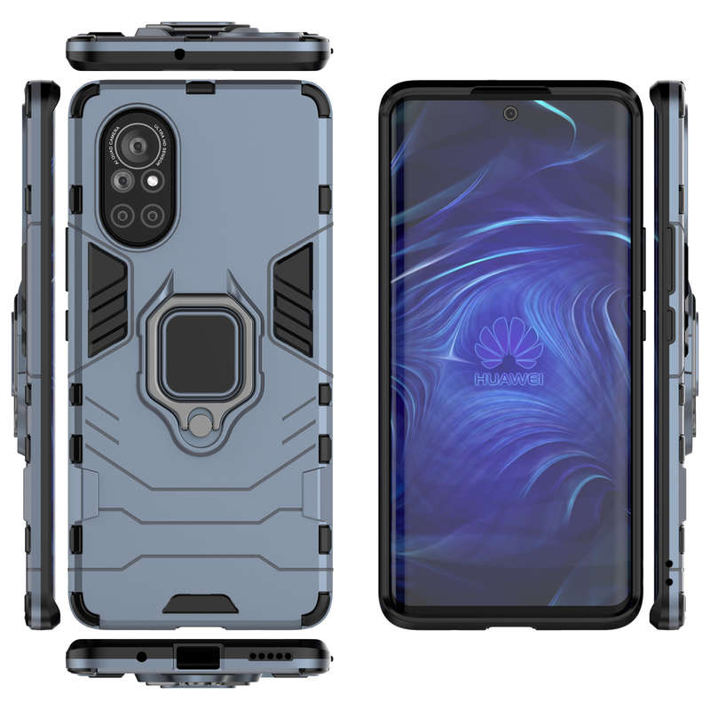 CellTime Huawei Nova 8 Shockproof Black Panther Magnetic Ring Stand Cover