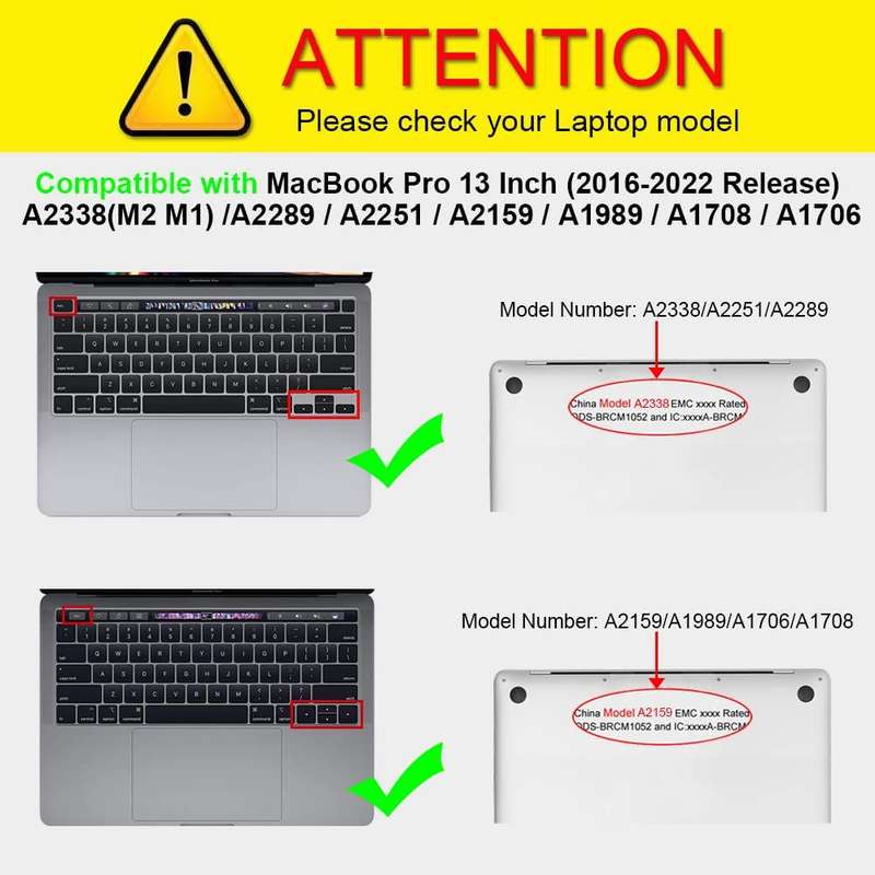 Clear Case for MacBook Pro M2/M1 13-inch (Model: A2251/A2289/A2338