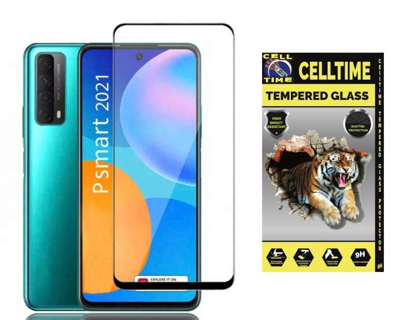 CellTime Full Tempered Glass Screen Guard for Huawei  P Smart 2021