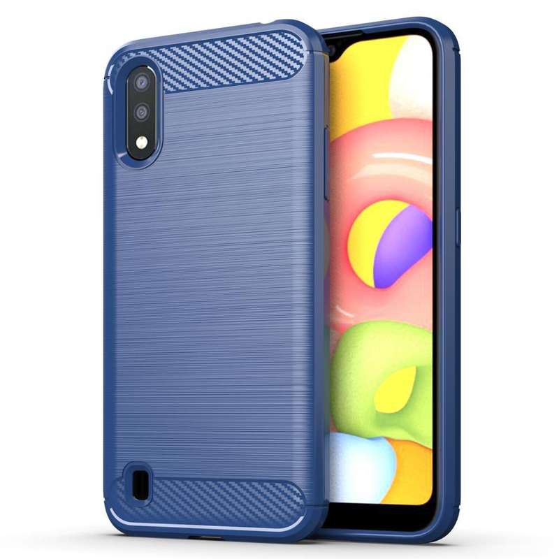 CellTime Galaxy A01 Shockproof Carbon Fiber Design Cover