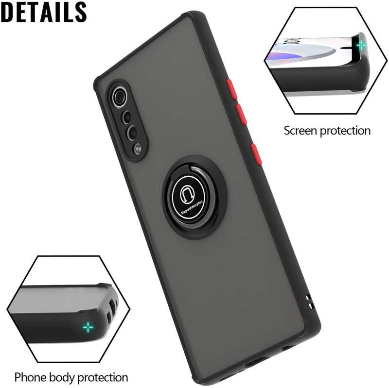 CellTime LG Velvet 5G Shockproof Candy Panther Magnetic Ring Stand Cover
