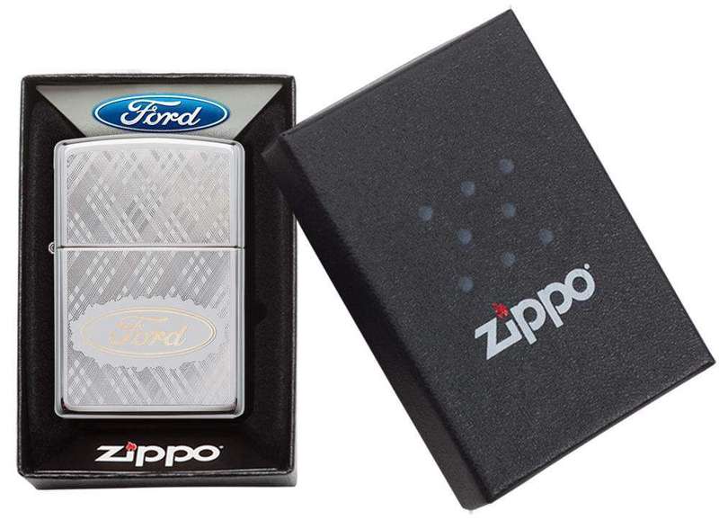 Zippo Lighter - Ford Script in Oval Logo