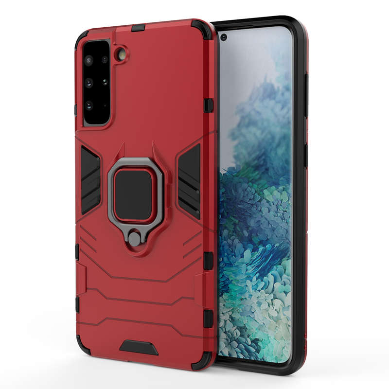 CellTime Galaxy S21 Plus Shockproof Black Panther Magnetic Ring Stand Cover