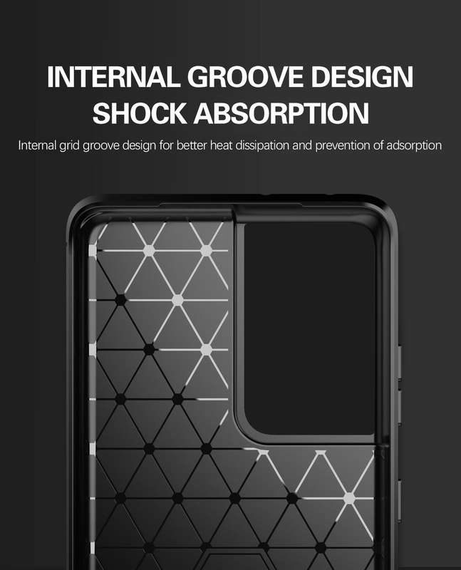 CellTime Galaxy S21 Ultra Shockproof Carbon Fiber Design Cover