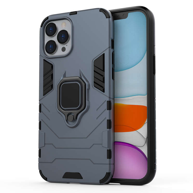 CellTime iPhone 12 Pro Max Shockproof Black Panther Magnetic Ring Stand Cover