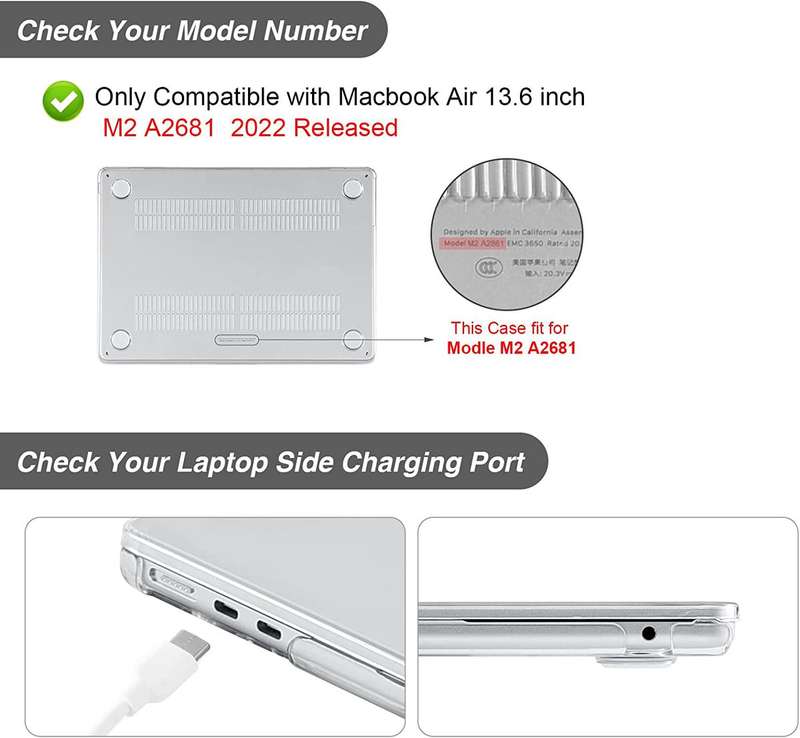 Clear Case for MacBook Air M2 13-inch (Model: A2681(M2) 2022)