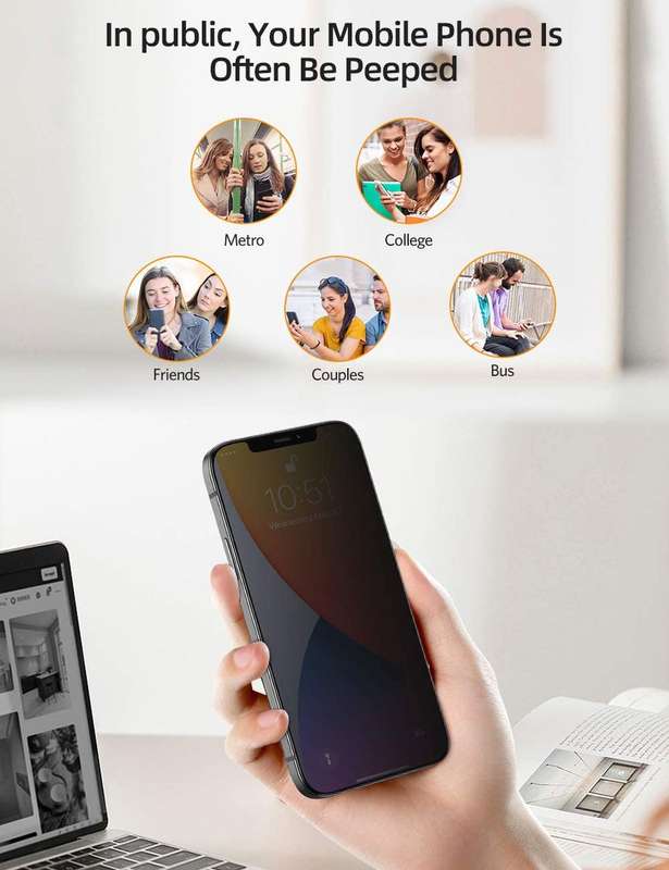 CellTime Tempered Glass Privacy Screen Guard for iPhone 13 Pro Max