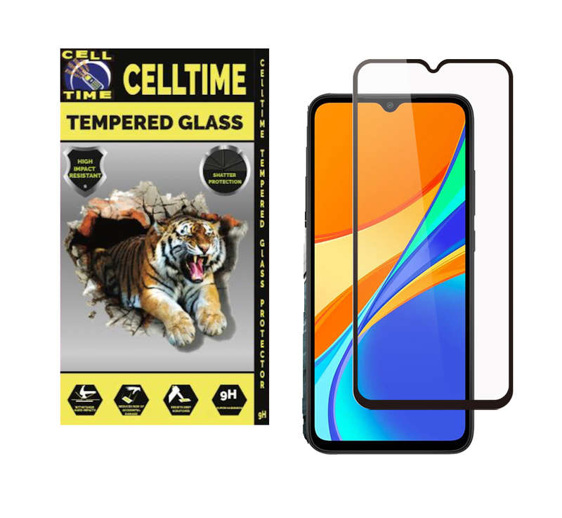 CellTime Full Tempered Glass Screen Guard for Xiaomi Redmi 9A