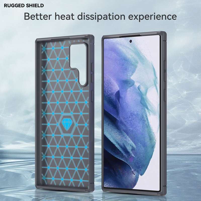 CellTime Galaxy S22 Ultra Shockproof Carbon Fiber Design Cover