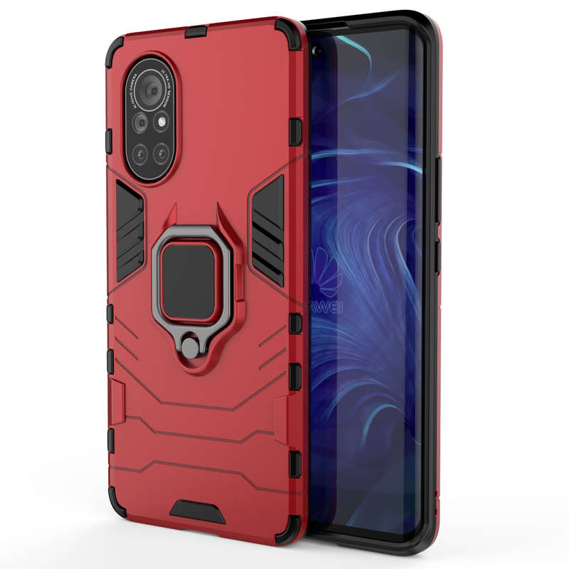 CellTime Huawei Nova 8 Shockproof Black Panther Magnetic Ring Stand Cover