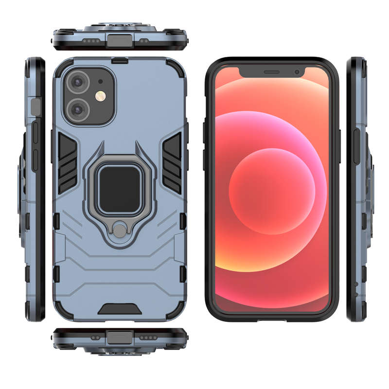 CellTime iPhone 12 Mini Shockproof Black Panther Magnetic Ring Stand Cover