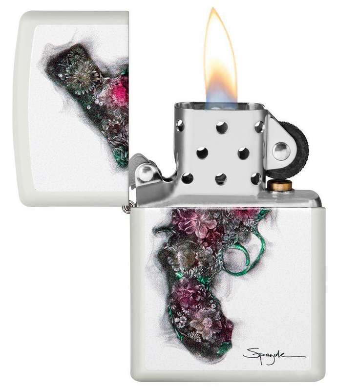 Zippo Lighter - Spazuk Floral Gun