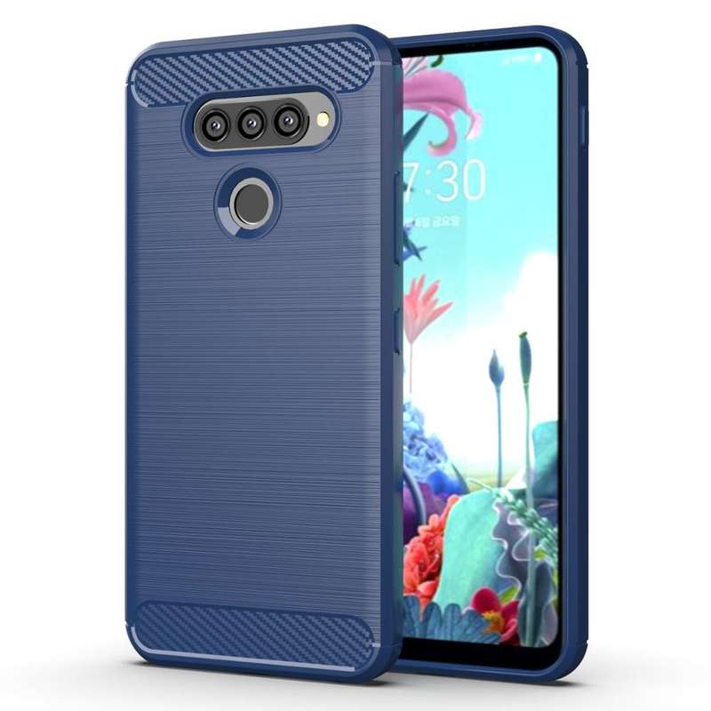 CellTime LG V50 ThinQ Shockproof Carbon Fiber Design Cover - Blue