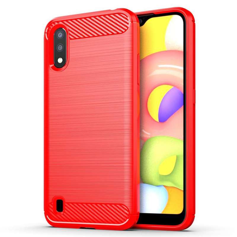 CellTime Galaxy A01 Shockproof Carbon Fiber Design Cover