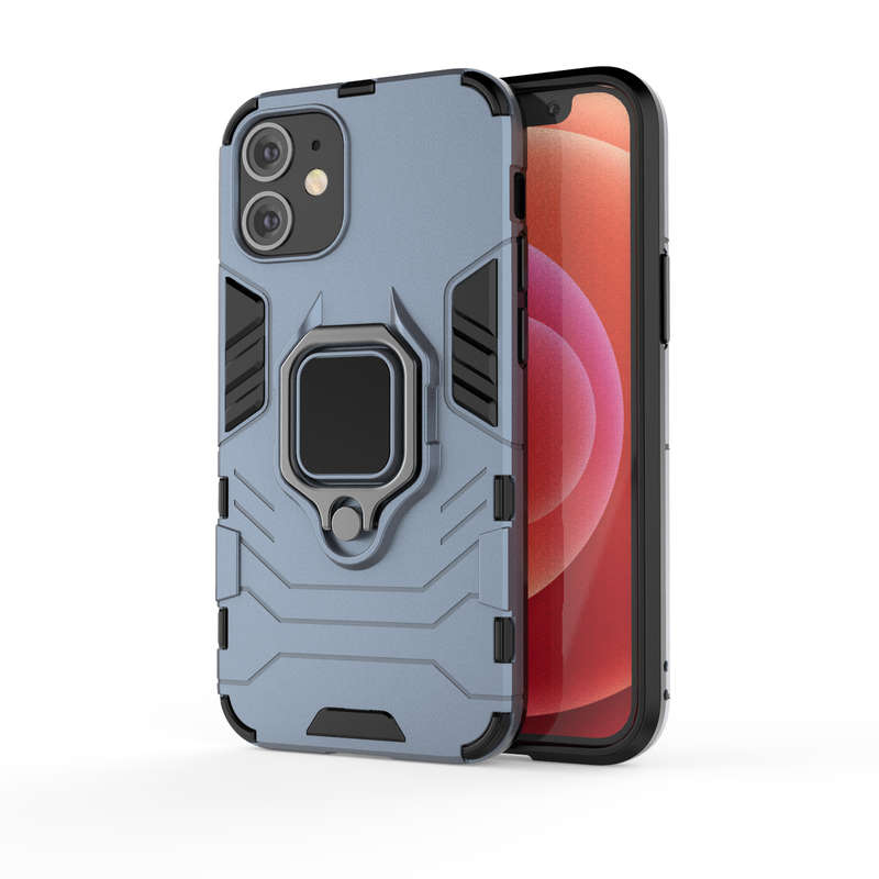 CellTime iPhone 12 Mini Shockproof Black Panther Magnetic Ring Stand Cover
