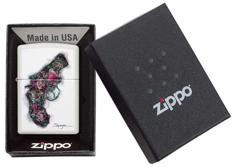 Zippo Lighter - Spazuk Floral Gun
