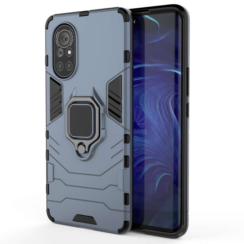 CellTime Huawei Nova 8 Shockproof Black Panther Magnetic Ring Stand Cover