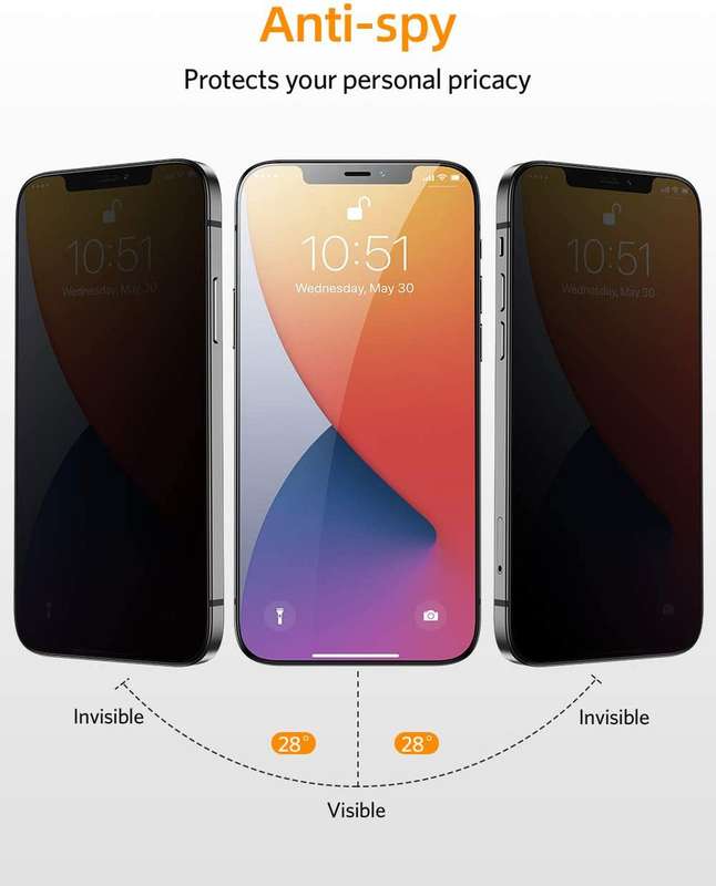 CellTime Tempered Glass Privacy Screen Guard for iPhone 13 Pro Max
