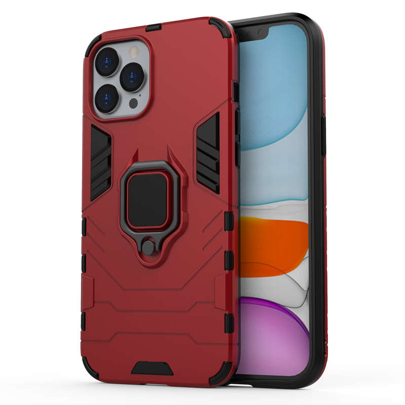 CellTime iPhone 12 Pro Max Shockproof Black Panther Magnetic Ring Stand Cover