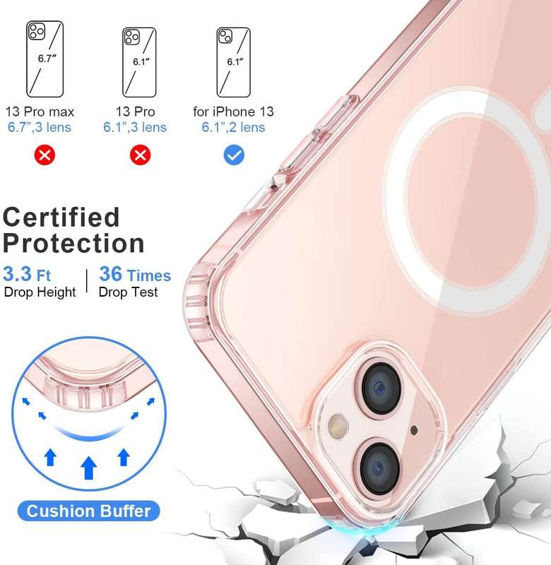 CellTime iPhone 13 Mini Clear Shockproof Clear Cover with MagSafe